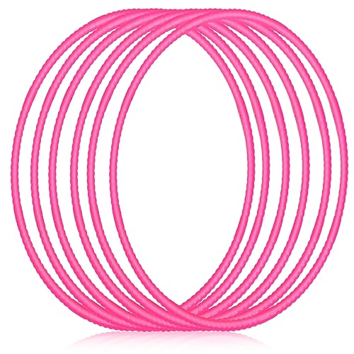 Shappy 6 Pcs Exercise Hoop Detachable Adjustable Plastic Toy Playground Toys Colored Hoop Circles for Teens Games Gymnastics Dog Agility Equipment Party Decor - color: Pink, size: 23 Inch