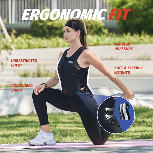 ZELUS Weighted Vest Woman, Adjustable Weighted Vest 1-10lb/ 1-15lb with Removable Z-Fit Soft Iron Weights, for Weight Loss Running Walking Rucking Strength Training, Reflective & Pocket Design - size: 15LB&M