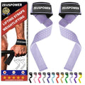 Lifting Straps Wrist Straps for Weightlifting Gym Straps Weight Lifting Deadlift Workout Women Men Dumbbell Straps for Hand RDL Strap Exercise Straps Dead Lift Cotton Neoprene Padded Zeus Power - color: 05-Lavender Silicone