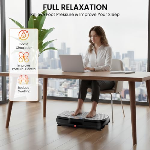 Vibration Plate Exercise Machine: TISSCARE Vibrating Plates for Weight Loss and Lymphatic Drainage, 400lbs Shake Plate Whole Body Workout Platform for Home Fitness Fat Burner Gifts - color: Silver Grey