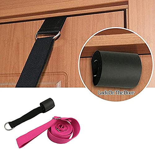 tchrules Door Leg Stretcher, Door Flexibility & Stretching Leg Strap - Great for Ballet Cheer Dance Gymnastics or Any Sport Leg Stretcher Door Flexibility Trainer Premium Stretching Equipment - color: Rose Red