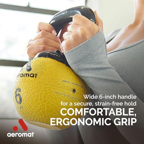 Aeromat Elite Mini Kettlebell Medicine Ball - 6" Diameter Weighted Exercise Ball for Training, Color-Coded Kettlebell Weight - color: Orange