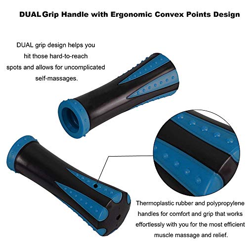 YANSYI Professional 9-Roller Deep Tissue Massage Stick - Portable Muscle Recovery Roller for Athletes, Relieves Post-Workout Soreness & Leg/Back Pain - Portable Physio Tool (Blue 1) - color: Blue 1