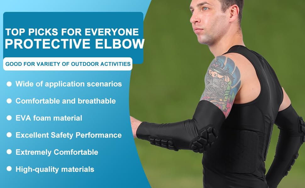 Padded Arm Sleeves Elbow Forearm Crashproof Pads Protection for Football Basketball Volleyball Soccer 2 Pack - size: X-Large