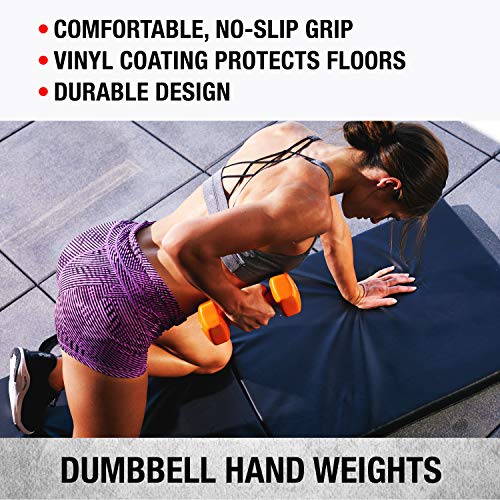 SPRI Dumbbells Hand Weights Set of 2 - Vinyl Coated Exercise & Fitness Dumbbell for Home Gym Equipment Workouts Strength Training Free Weights for Women, Men (1-10 Pound, 12, 15, 18, 20 lb) - color: (G) Purple | 7-Pound
