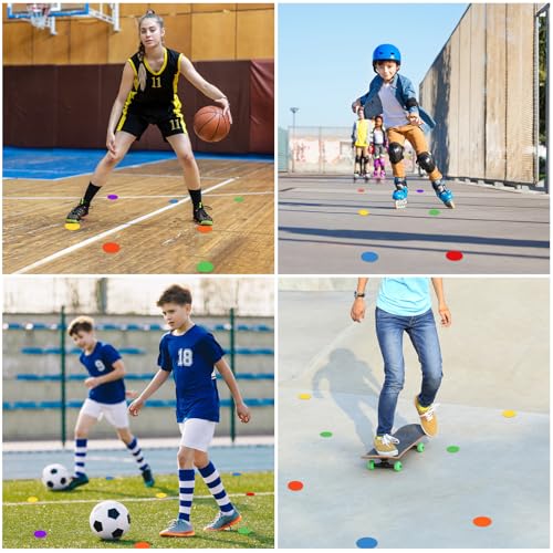60 Pcs Poly Vinyl Spot Markers Rubber Floor Dots Non Slip Agility Markers Flat Field Cones for PE Gym Classes, Classroom Activities and Games, Soccer Basketball Sports Speed Agility Training - size: 4inch