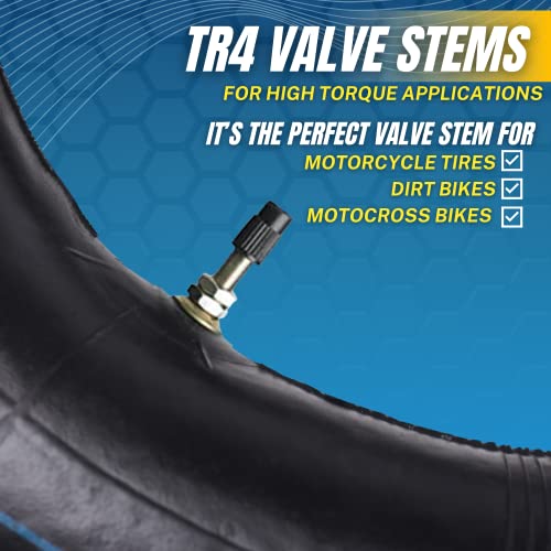 AR-PRO 2-Pack 100/90-19 (4.10 x 19) Heavy-Duty Motorcycle Inner Tubes - 3mm Thick Butyl Rubber Tubes, Pinch-Resistant - TR4 Valve Stem - Fits Off-Road and Dirt Bike Tires - size: 100/90-19 (4.10 x 19)