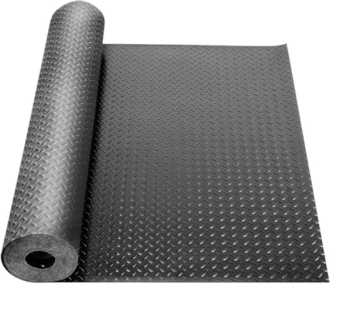 jxgzyy Diamond Plate Rubber Flooring Rolls 16.5 x3.3 Ft x 3 mm Heavy Duty Garage Floor Runner Rubber Trailer Garage Floor Mats for Garage Warehouse Gym Basement