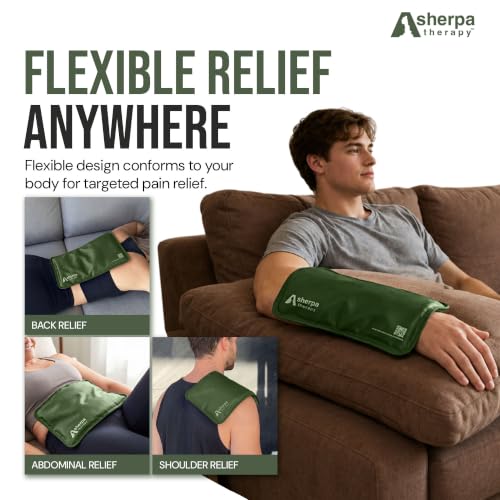 Medium Flexible Gel Ice Packs for Injuries Reusable - Soft Hot and Cold Packs for Injuries for Ankle, Arm, Foot, Leg, Back Pain Relief - 8" x 12" - Green - size: Medium, style: Green
