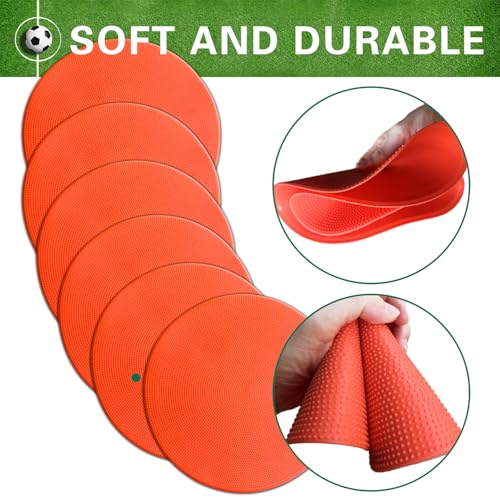 Poly Spot Markers 4 inch/9 inch Non-Slip Rubber Agility Training Markers Floor Dots Flat Field Cones for Football, Soccer, Basketball, School Exercise Drills, Dance Practice - color: Orange Red, size: 9 inch