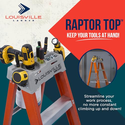 Louisville Ladder 12-Foot Fiberglass Step Ladder, 300-Pound Load Capacity, Type IA, FS1512 - size: 12 feet