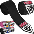 RDX Boxing Hand Wraps 4.5M / 180 Inches – Mexican Style Semi-Elastic MMA Inner Gloves - Wrist Support for Muay Thai, Kickboxing, BJJ, Karate - Thumb Loop & Hook and Loop Closure - Cotton & Nylon Blend - color: Black