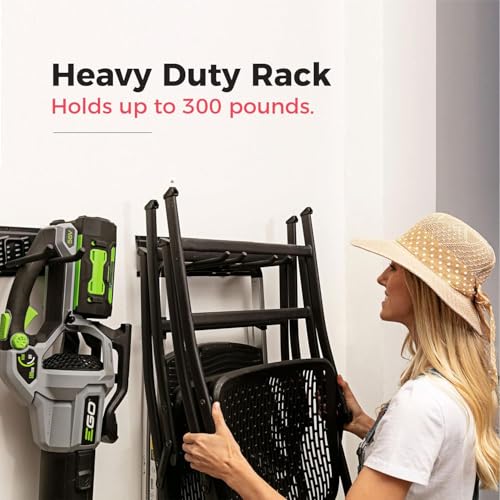 TIDYME Garage Tool Organizer Wall Mount - 64 inches - Sturdy Storage Rack with Adjustable Hooks, Anti-Rust - Easy Installation, 400lbs Capacity - Garden Tool Organizer (04 Racks & 08 Hooks) - size: 64" Carbon Steel with 4 Racks & 8 Hooks