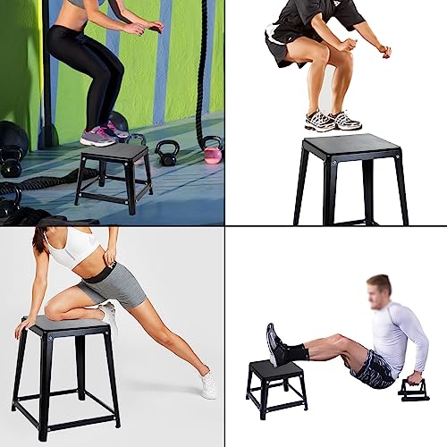 Plyometric Platform Box 12/18/20/24 Inch Fitness Exercise Jump Box Step for Fitting, Plyometric Box Jumping Exercise Training - color: Black set of 4