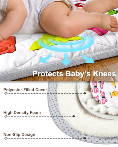 Baby Play Mat, 50x50 Playpen Mat with Machine Washable Cover | Removable, Thicken Cushioning Playmats for Baby, Non-Slip Bottom, Easy to Clean for Infants, Number - color: Number, size: 50" X 50"