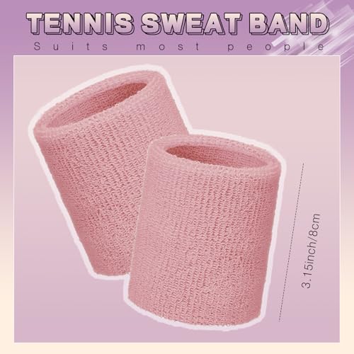 Willbond Wrist Sweatbands, Sports Sweatbands for Competition, Sweat Absorbent, for Basketball, Tennis, Football, Running and Work (Pack of 6) - color: Flesh Pink,Pink,Dark Blue