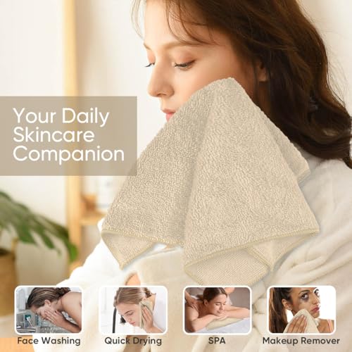 HOMEXCEL Microfiber Washcloths 12 Pack, Highly Absorbent and Soft Face Towel, Multi-Purpose Wash Cloths for Bathroom, Gym, Hotel, Spa and Kitchen, Multicolor 12x12 Inch, Brown - color: Brown