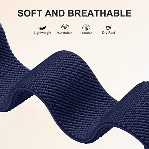 Maledan 10 Pack Stretchy Nylon Bands Compatible with Apple Watch Band 40mm 38mm 41mm 42mm Women Men, Elastic Solo Loop Strap Wristbands for Apple Watch Ultra iWatch Series 11 10 9 8 7 6 5 4 3 2 1 SE - color: Black/Navy Blue/White/Army Green/Gray/Cactus/Pi