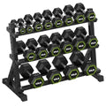 HANDBODE Dumbbell Set with 3-Tier Rack, 390-790 lb | Heavy Duty Weight Stand for Dumbbells, Space-Saving Metal Storage Organizer, Sturdy Dumbbell Holder for Home Gym - style: 480 lb Set (5-55 lb) *2 & Rack