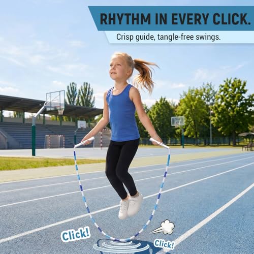 HEREROPE Jump Rope for Kids Ages 4-7 8-12, Hard Shatterproof Beads, Adjustable 7.2FT Tangle-Free Jump Rope for Boys Girls, School PE Fitness Outdoor Exercise - color: Yellow White