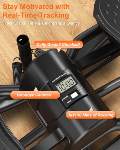 Rock Stepper for Exercise at Home, Rocking Stepper Side to Side | Rocker Stepper with Resistance Bands & Handlebar for Full Body Workout, Lateral Stepper Exercise Machine (Utility Patent) - color: Black