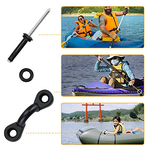 HLOGREE Kayak Handles 2/4 Pack,Kayak Carry Handle with Rivets,Kayak Replacement Handles,Kayak Handles for Emotion/Pelican/Hobie/Lifetime/sit on top/Ocean/Wilderness Accessories,Kayak Parts - color: Orange - 4PCS Kayak Handles
