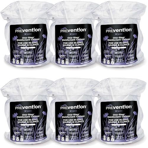 Prevention All Purpose Disinfecting Wipes – Cleaning Wipes Canister, Bulk Cleaner Towelettes for Salons, Spas, Clinics, Studios – Hospital Grade Surface Sanitizing – 160 Count per Refill Bag (6 Pack) - size: Wipes Refill (6 Pack)