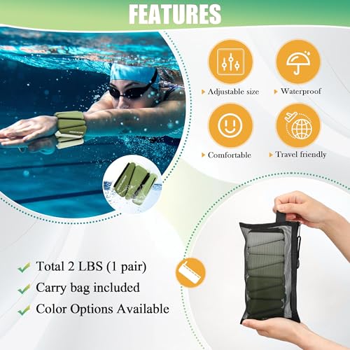 BECOJADDE Ankle Weights for Women Wrist Weights Set of 2 (1 lb/2 lb Each) Adjustable Arm Leg Weight for Womens Men Suitable for Walking Swimming Running Pilates Yoga Gym - color: Gradient Green, size: 2lb Pair (1lb Each)