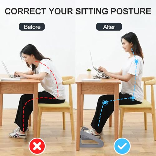 Foot Rest for Under Desk at Work - Six Heights Adjustable Under Desk Footrest - Ergonomic Foot Stools for Under Office Desks - Desks Foot Rest with Massage Rollers - Leg Rest for Chair (Gray) - color: Gray