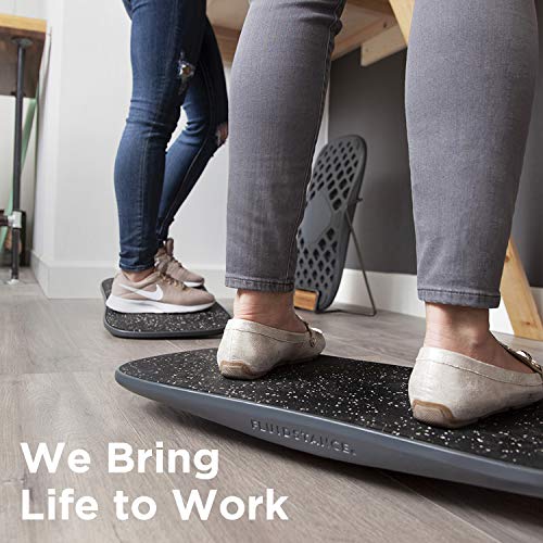FluidStance Adult Balance Board for Standing Desk - Anti Fatigue USA Made 360 Degree Rocker Wobble Board as Exercise Equipment to Increase Focus & Movement - Sustainable Anti-Slip Plane Standing Board - color: Vapor