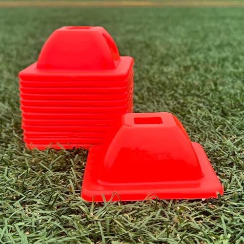 LVL10 Pro Training Cones - 2" Mini Soccer Cones for Sports Training - for Basketball, Football, Basketball and Agility Drills - Soccer Field Markers That Won't Crack, Slide or Fly - color: Orange, style: 12 Pack