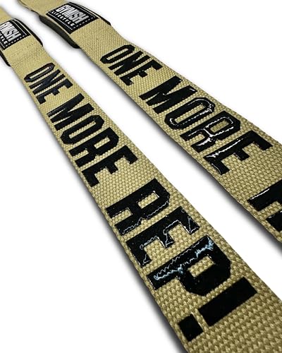 Gymish Lifestyle One More Rep Lifting Straps 24 Inch Non-Slip Soft Pad Wrist Strap for Weightlifting, Deadlifts & Powerlifting, Bodybuilding, Heavy Duty Gym Grips for Strength Training & Crossfit - color: Military