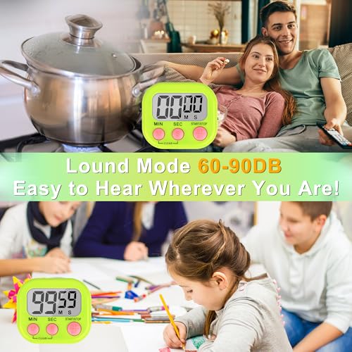 ZILLEEN Classroom Timer for Kids Teachers 2 Pack Digital Tmers, Green - color: Green & Green