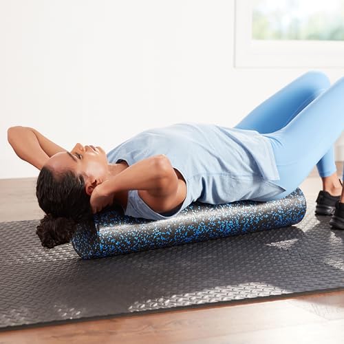 Amazon Basics High Density Foam Roller for Exercise and Recovery, 18 Inches, Blue Speckled - size: 18-Inch