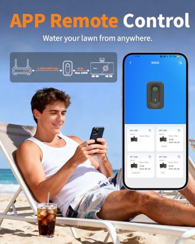Diivoo Brass 4 Outlets WiFi Water Timer | App Remote Control, 24 Custom Schedules, Rain Delay & Mist Mode for Lawn, Compatible with Alexa/Google Assistant - size: 4 Outlets