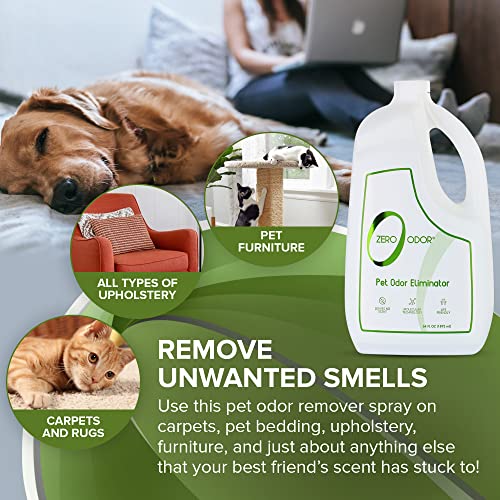 Zero Odor Pet Odor Eliminator, Air and Surface Odor Remover for Carpet, Furniture, and Pet Beds, Refill, 64 oz - size: 64 Fl Oz (Pack of 1)