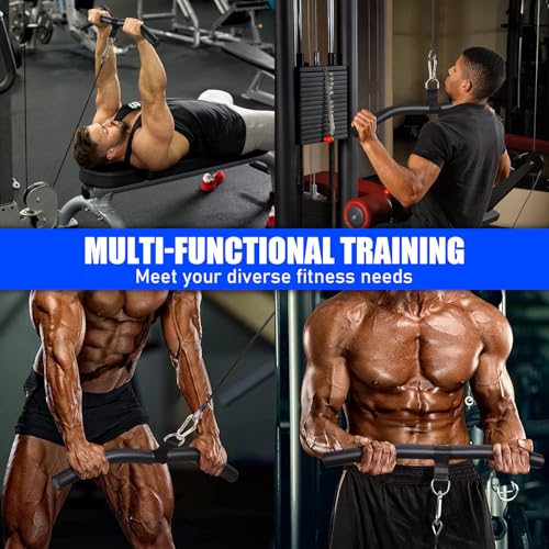 TOBWOLF Lat Pulldown Bar, Multi-Function Cable Machine Handle for Home Gym | W-Shaped Bar with EVA Non-Slip Grip for Cable Workouts | Supports Lat Pulldown, Triceps Press Down & Curl Training