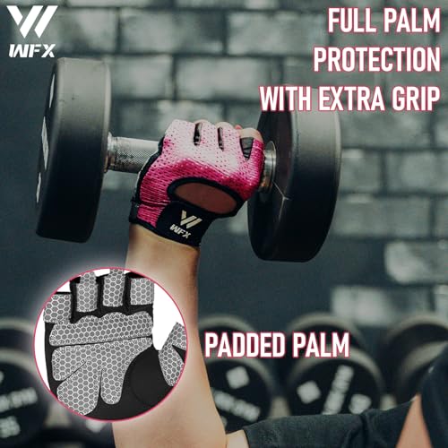WESTWOOD FOX Weight Lifting Gloves for Men Women Gym Gloves with Wrist Wrap Support for Workout Training Exercise Fitness Hanging, Pull ups for Dumbbell, Cycling - color: Pink Without Wrist Support, size: Small