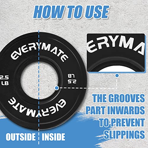 EVERYMATE Change Weight Plates 1.25LB 2.5LB 5LB Set Fractional Olympic Bumper Plates for Cross Training Steel Insert Strength Training - color: 2.5 LBx2, size: Black