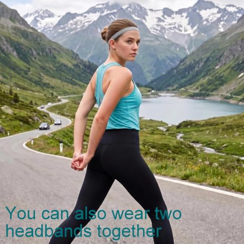 Girls Sport Headbands Non-Slip Hairband - Athletic Grip Elastic Single Skinny Sweatbands for Guide Sweat When Running Soccer Basketball Yoga Tennis Cycling 10 Pack - color: Girl series 10 pcs