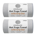 2 Pack Hot Yoga Towel with Grip Dot，Stickyfiber Yoga Mat Towels Non Slip for Hot Yoga,Absorbent Microfiber Sweat Anti-Slip Cover,Bikram,Pilates,Exercise - color: Gray