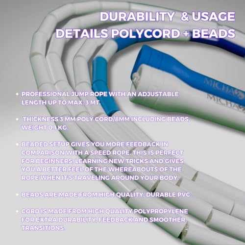 Pro-Grade Beaded Jump Rope for Beginners - color: ML Beaded