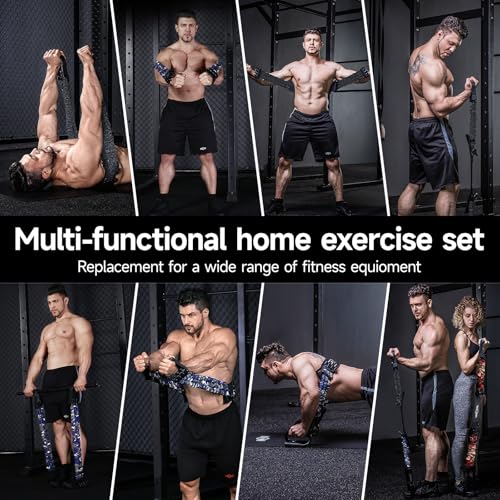 Innstar Multi-Function Resistance Bands for Working Out, Push Up Exercise Bands Resistance Bands Set for Bench Press Gym Equipment, Home Workout, Travel Portabl - color: Men|200LB with Detachable Rod|Black
