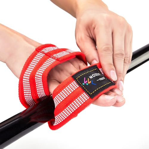 Figure 8 Lifting Straps for Deadlift,Weightlifting,Strongman,& Cross Training Strong Weightlifting Wrist Wraps - color: Red, size: Small