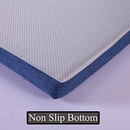60x14 Inch Bay Window Seat Cushions Indoor Furniture Non Slip Washable Kitchen Dining Bench Cushion with Zipper, Dark Grey - color: Dark Grey, size: 60x14 Inch