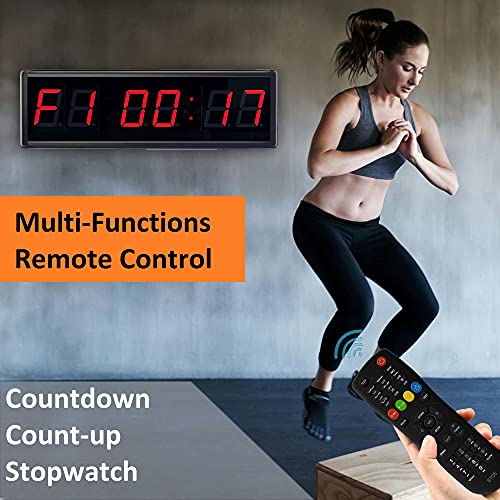 LED Digital Countdown Wall Clock Fitness Timer Stopwatch for Gym (2.3inch Digital High) - size: 2.3inch Digital High