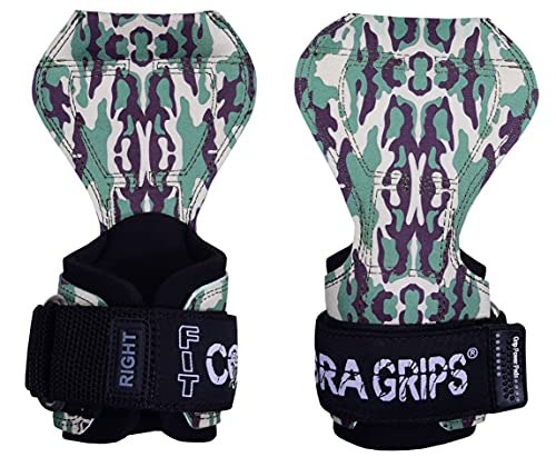 Cobra Grips Weight Lifting Gloves with Adjustable Neoprene Padded Wrist Wraps - Heavy Duty Alternative to Power Lifting Hooks for Deadlifts - color: FIT DitGreen, size: 4.25 - 7.0"