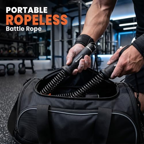 Weighted Ropeless Battle Ropes, 2.9lb Heavy Duty Portable Cordless Battle Ropes for Home Gym with Poster, Exercise Rope for Strength Building, Portable Ropeless Battle Rope with Storage Bag