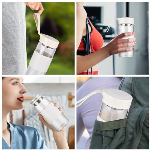 Small Glass Shaker Bottle,16oz BPA Free Odorless Shaker Bottle with 304SS Mixing Ball and Removable Cleaning Brush for Fitness & Protein Shakes(White-1Pack) - style: White-1Pack