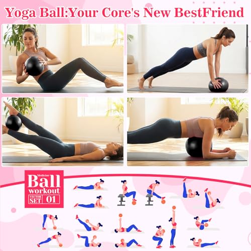 40 Pcs Small Exercise Pilates Ball Bulk 9 Inch Mini Yoga Balls Anti Burst and Slip for Stability Fitness Physical Therapy Stretching & Core Workout at Home Gym Office Class - color: Solid Black